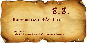 Bornemisza Bálint névjegykártya